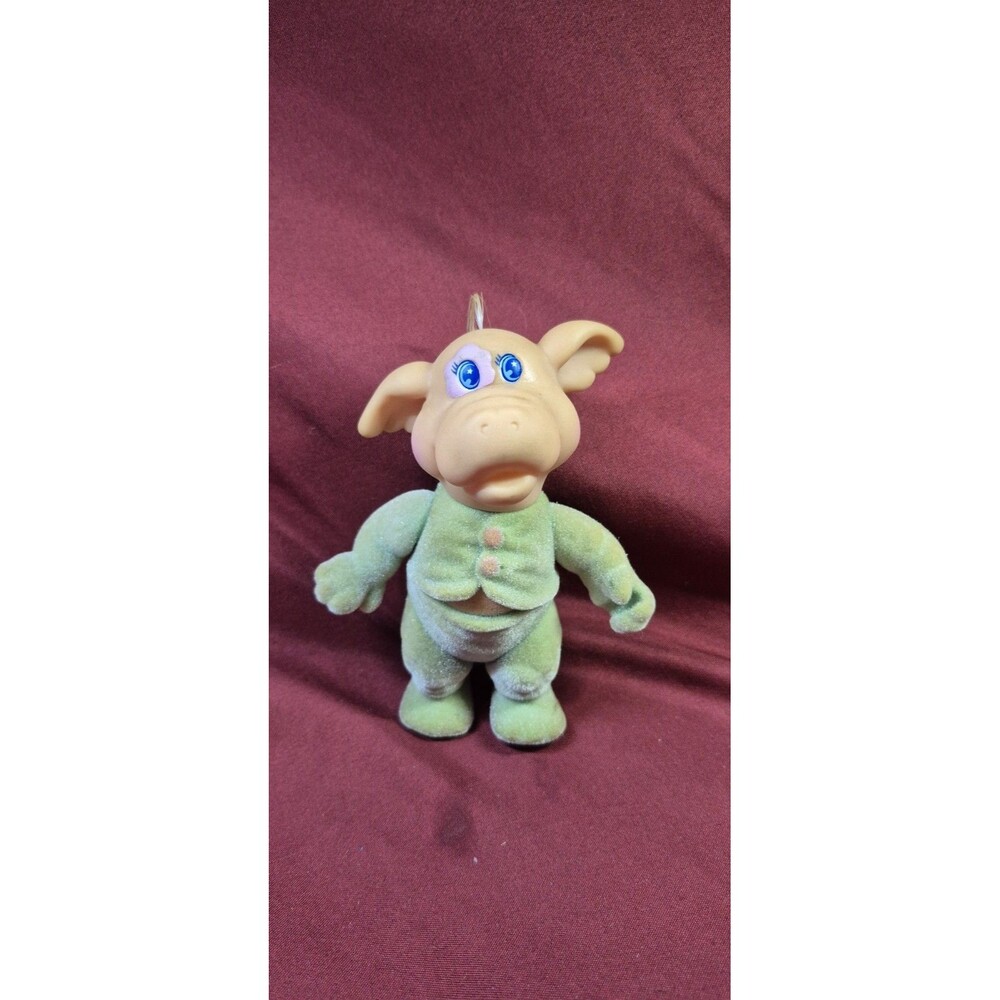 Vintage 1986 Moon Dreamers Dozer A Snoozer Hasbro Flocked Pig Figure MINT Flock